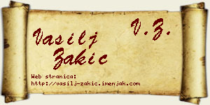 Vasilj Zakić vizit kartica